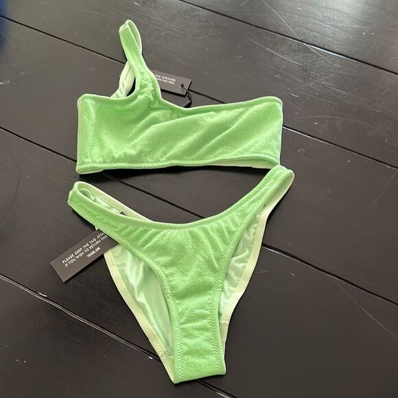 TRIANGL MELROSE LIME SPARKLE CHEEKY WITH BAG 💚 NWT - Picture 5 of 6